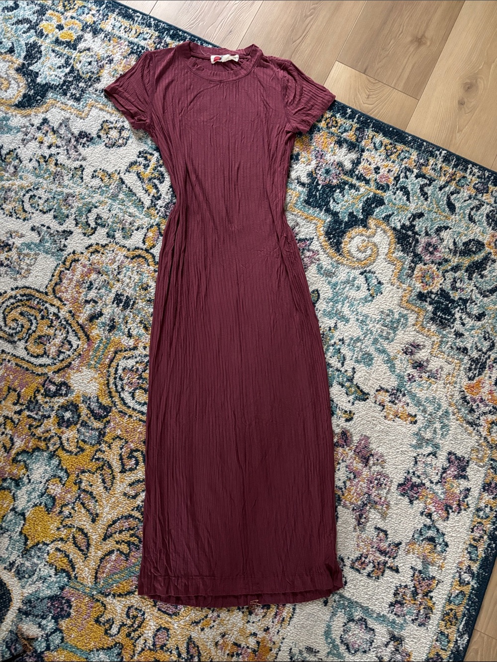 Free people beach Women’s Short-Sleeve Maxi Dress - Burgundy
